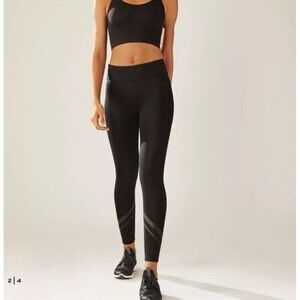 Tory Burch Sport Leggings XS Black Chevron Yoga